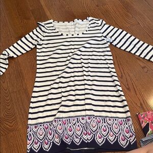 Striped Navy and White Womens Dress